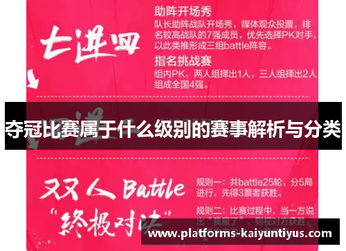 夺冠比赛属于什么级别的赛事解析与分类
