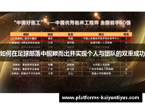 如何在足球部落中脱颖而出并实现个人与团队的双重成功